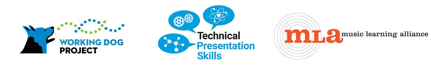 logo designs by Eric Keller Design - Working Dog Project, Technical Presentation Skills, Music Learning Alliance