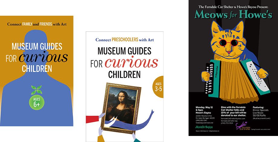 print design by Eric Keller Design for children's museum guide and cat shelter