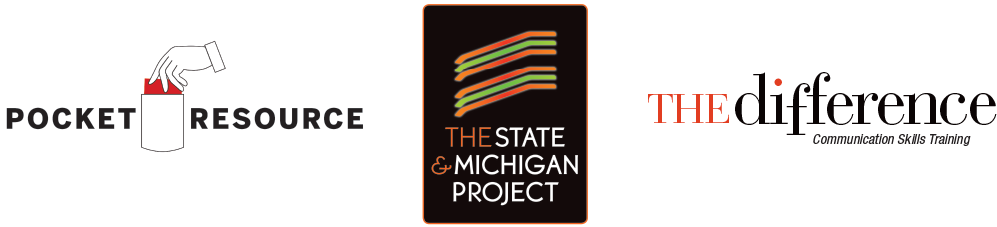 logo designs by Eric Keller Design - Pocket Resource, The State & Michigan Project, The Difference - Communication Skills Training
