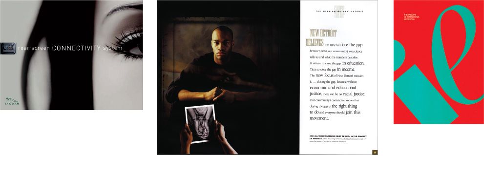 print design by Eric Keller Design for Jaguar, New Detroit and ie magazine