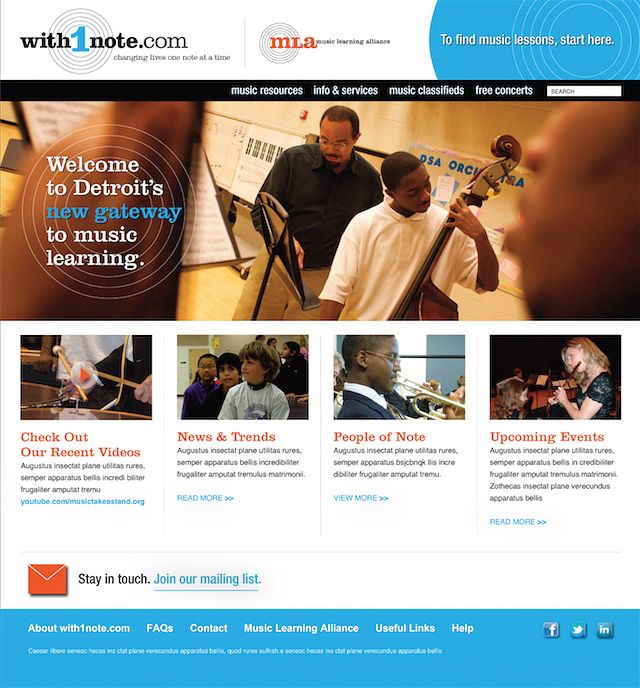 Music Learning Alliance website design by Eric Keller