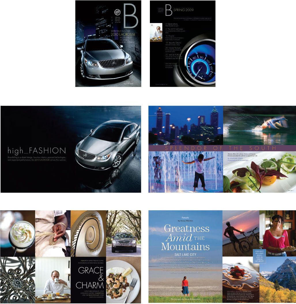 editorial design by Eric Keller Design for B magazine for Buick owners