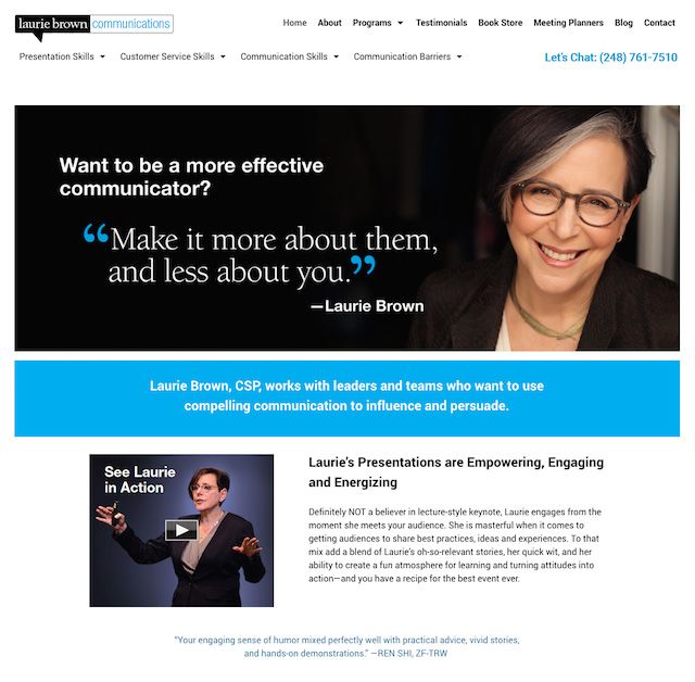 Laurie Brown Communications website design by Eric Keller