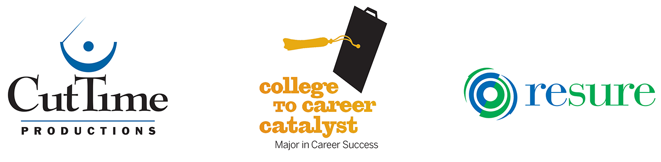 logo designs by Eric Keller Design - Cut Time Productions, College to Career Catalyst, resure