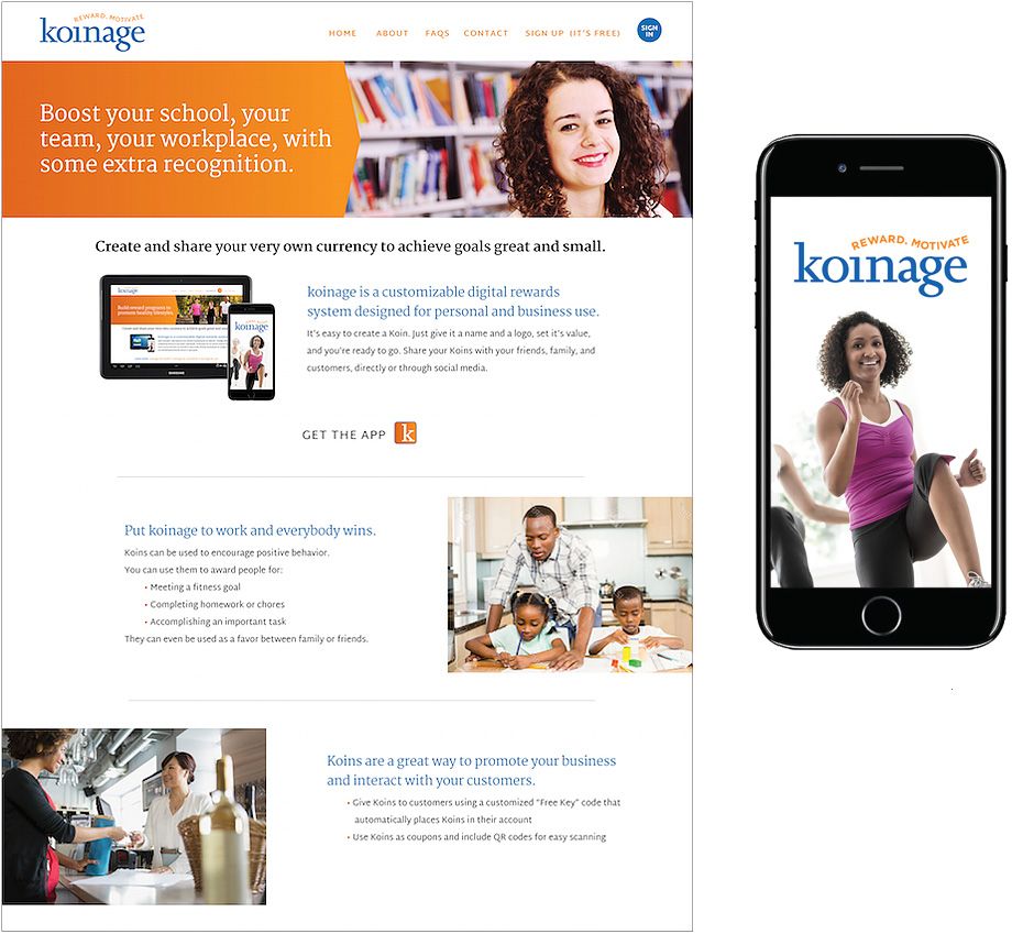 web design by Eric Keller Design for Koinage